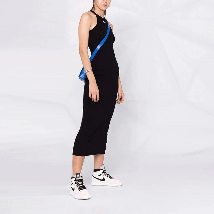 (WMNS) Off-White Off-Stamp Ribbed Dress 'Black' OWDB366C99JER0011001 - 4