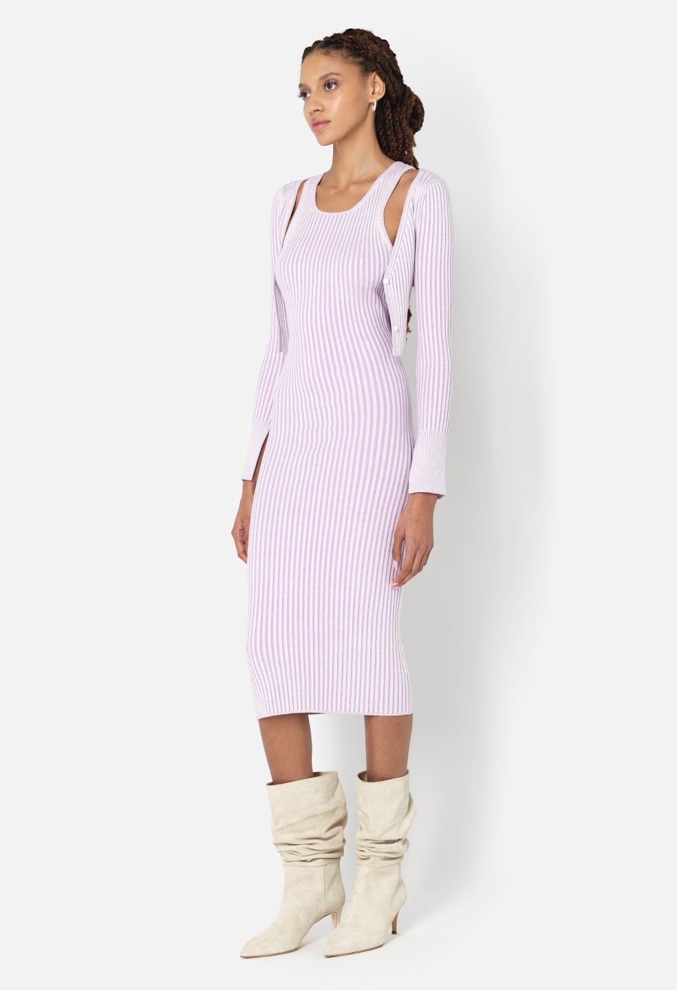 PIPER SILK RIB DRESS - 4