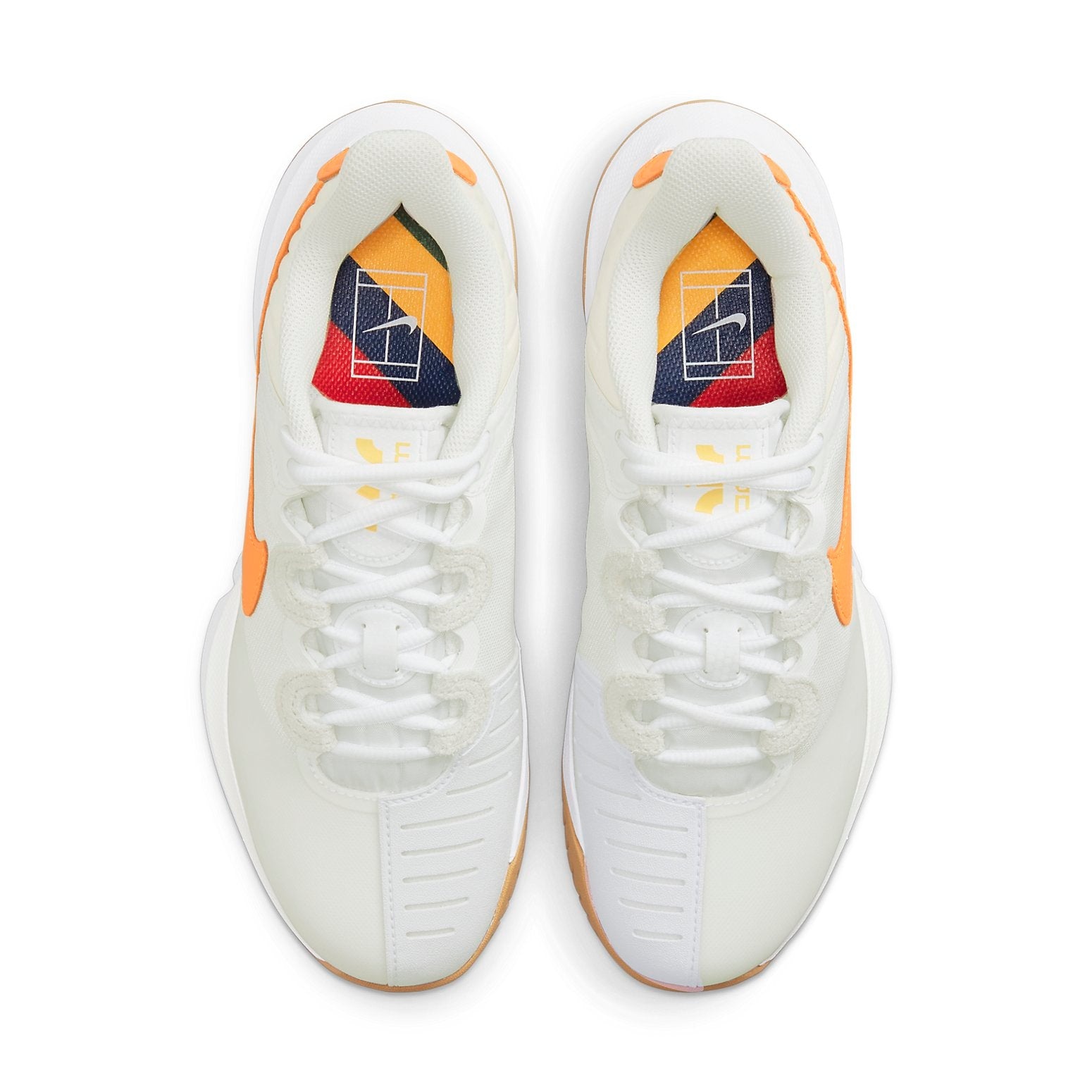 (WMNS) Nike Court Air Zoom GP Turbo Tennis Shoes White/Orange CK7580-155 - 4