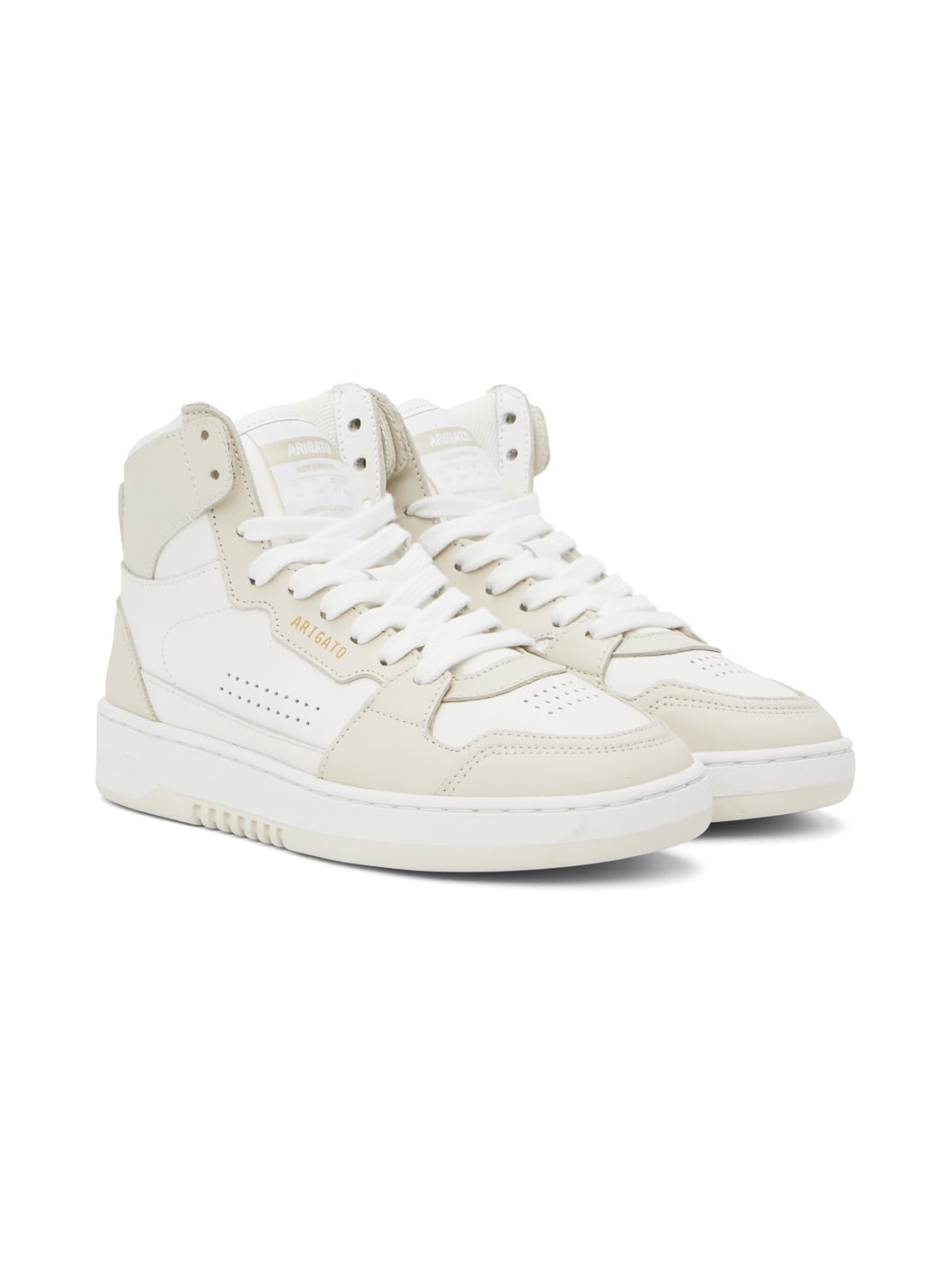 Off-White & Beige Dice Hi Sneakers - 4