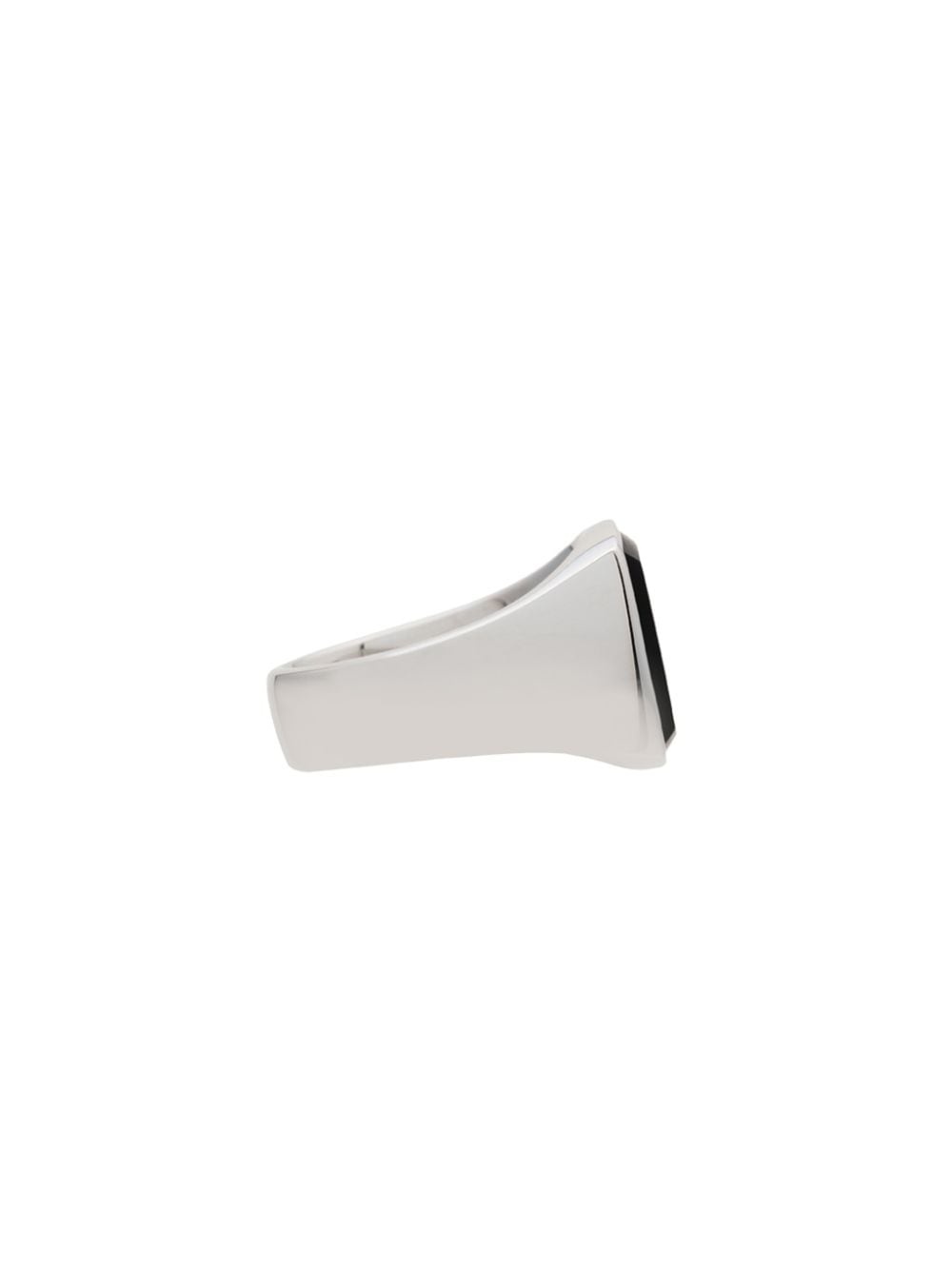 Cushion onyx sterling silver signet ring - 4