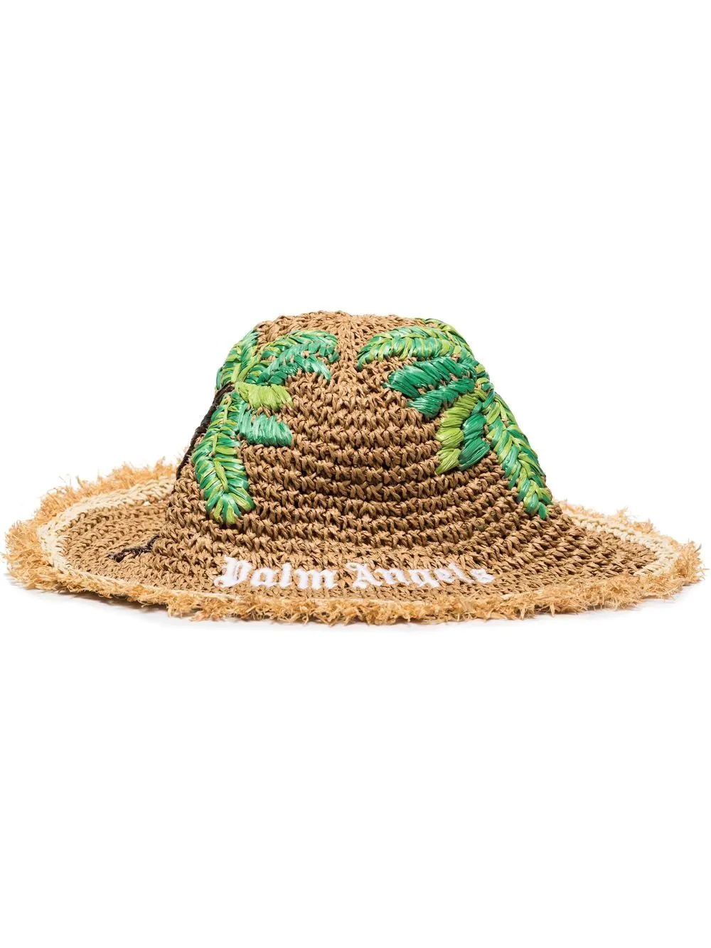 embroidered logo raffia hat - 1