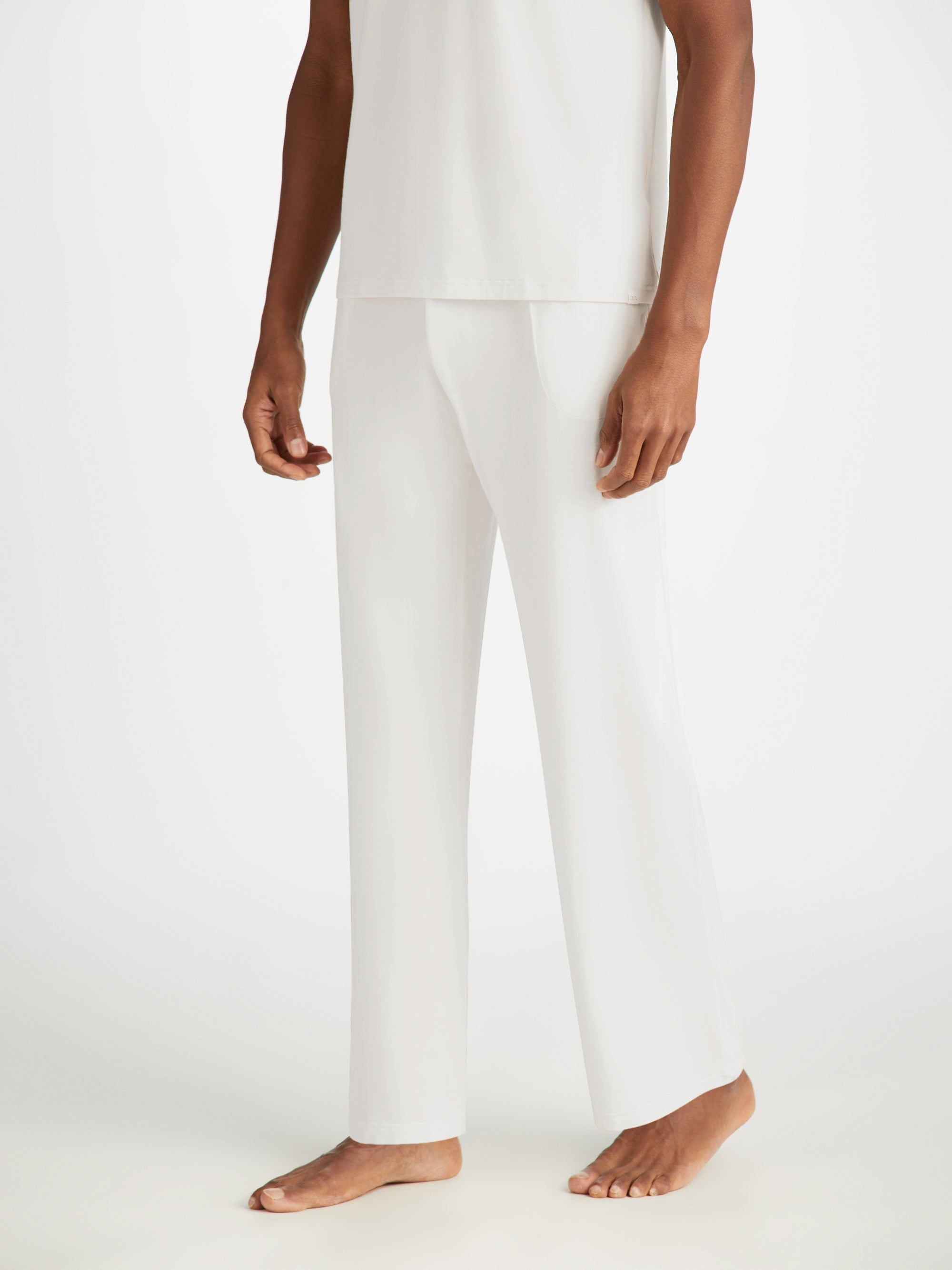 Men's Lounge Trousers Basel Micro Modal Stretch White - 6