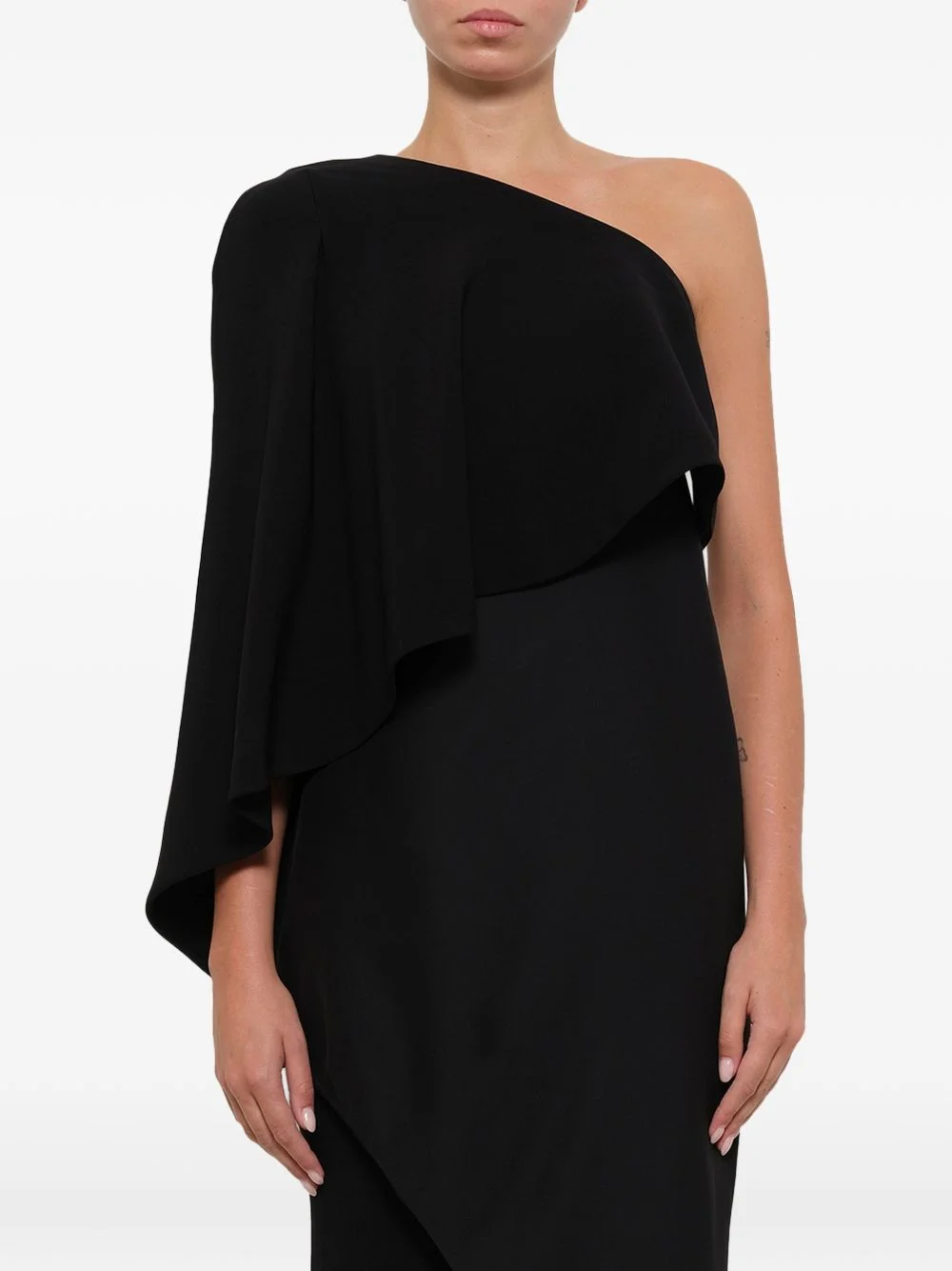 one-shoulder draped dress - 1