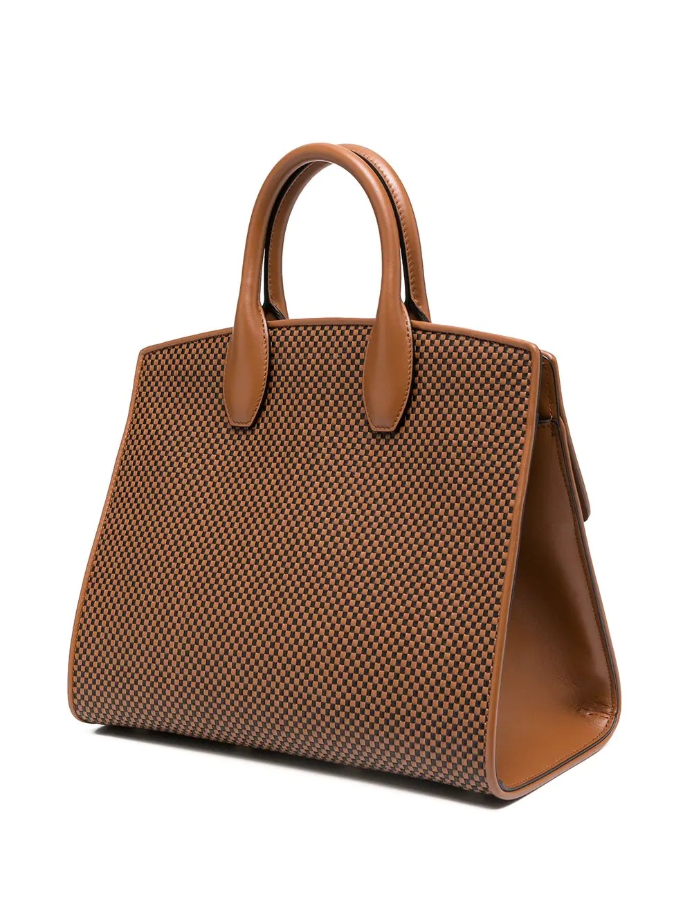 embossed check pattern tote bag - 3