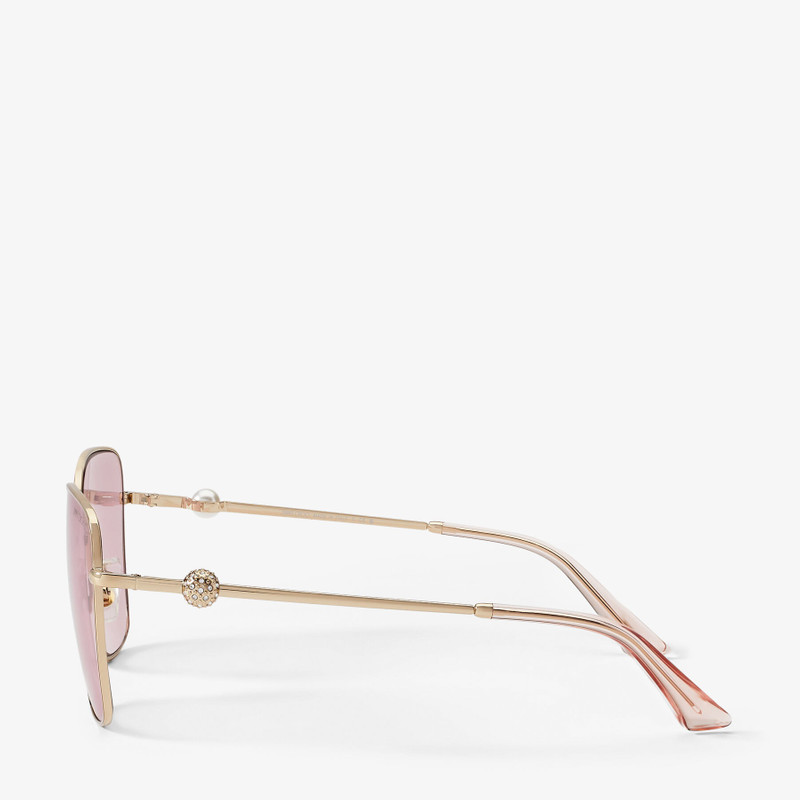 Jimmy Choo Pua Pale Gold Square Sunglasses with Crystals JIMMY CHOO Pua Pale Gold Square Sunglasses with Crystals  main image 3