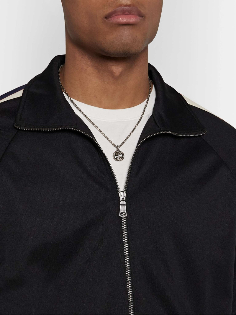 GUCCI Engraved Burnished Sterling Silver Necklace outlook