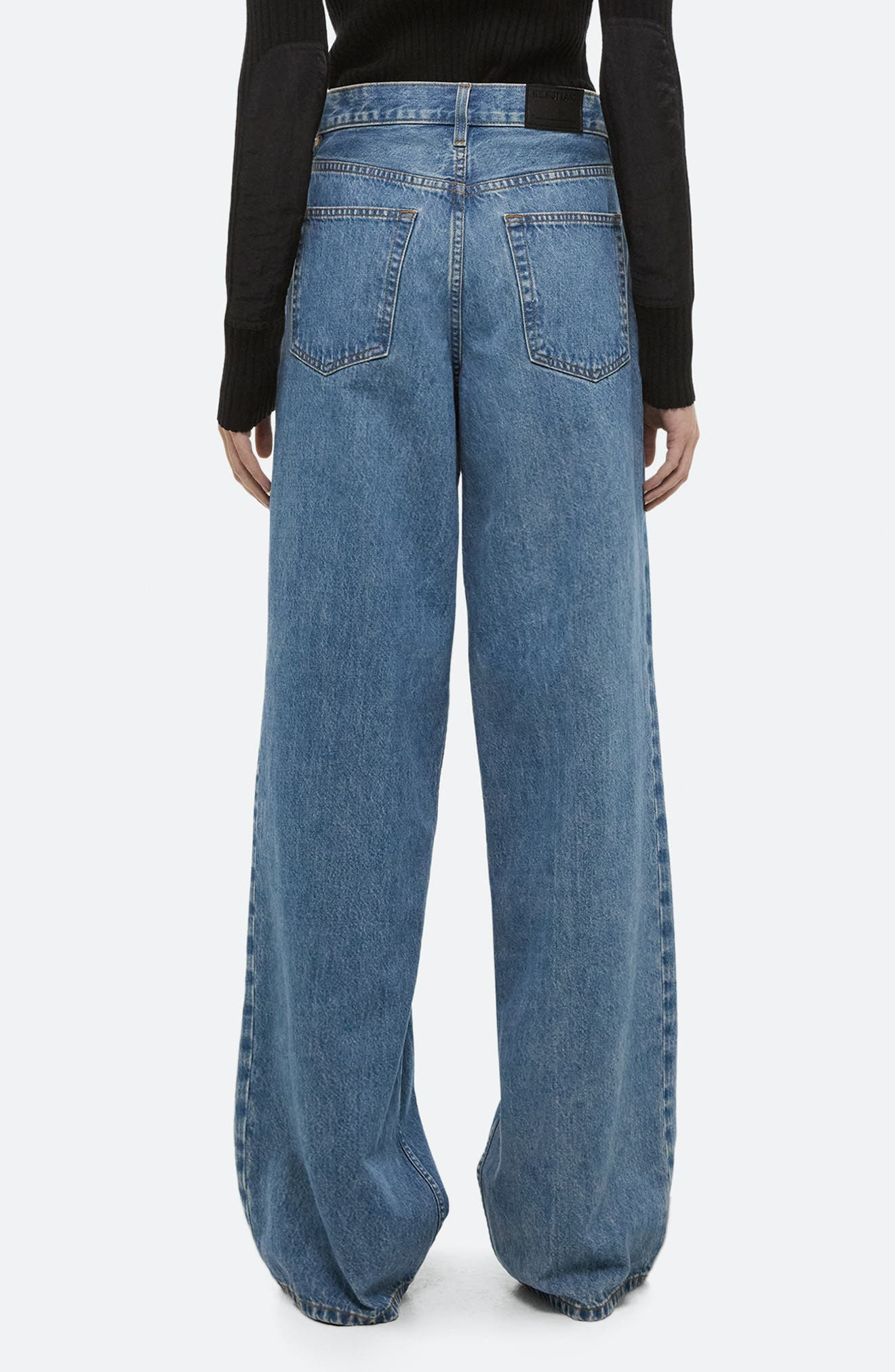 Helmut Lang High Waist Double Pleat Jeans in Archive Blue - 2