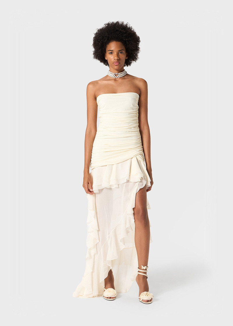 Blumarine JERSEY BUSTIER DRESS WITH CHIFFON FLOUNCES outlook