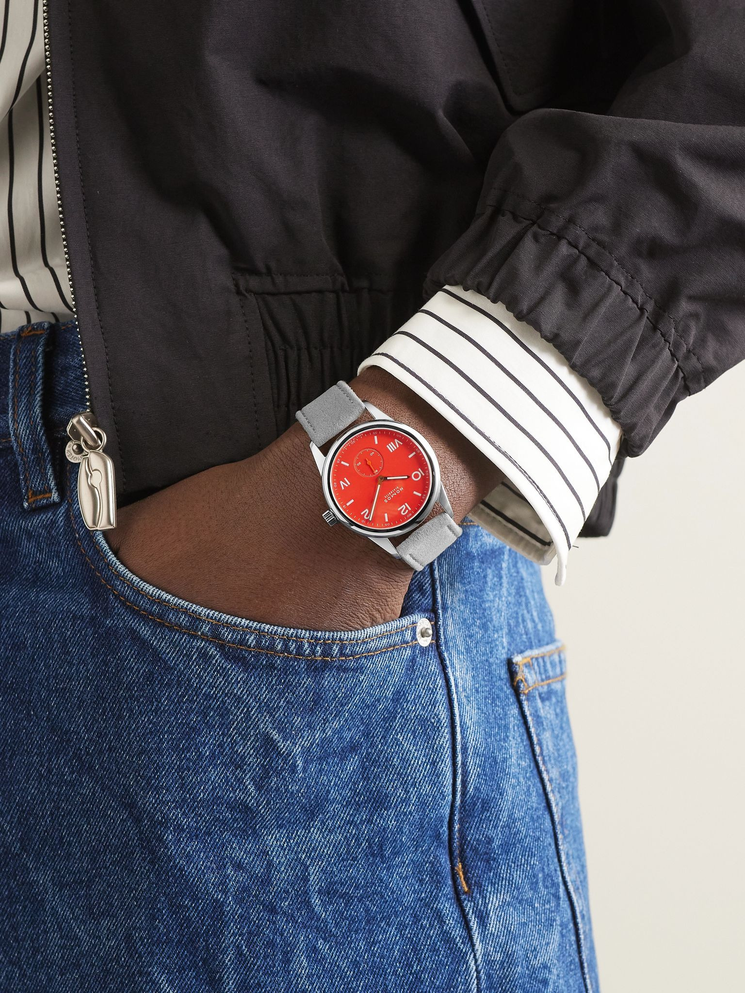 Club Campus Hand-Wound 38.5mm Stainless Steel and Suede Watch, Ref. No. 723 Red - 2