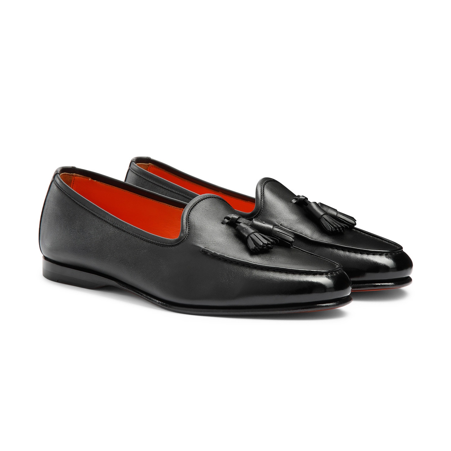 Men’s black leather Andrea tassel loafer - 3