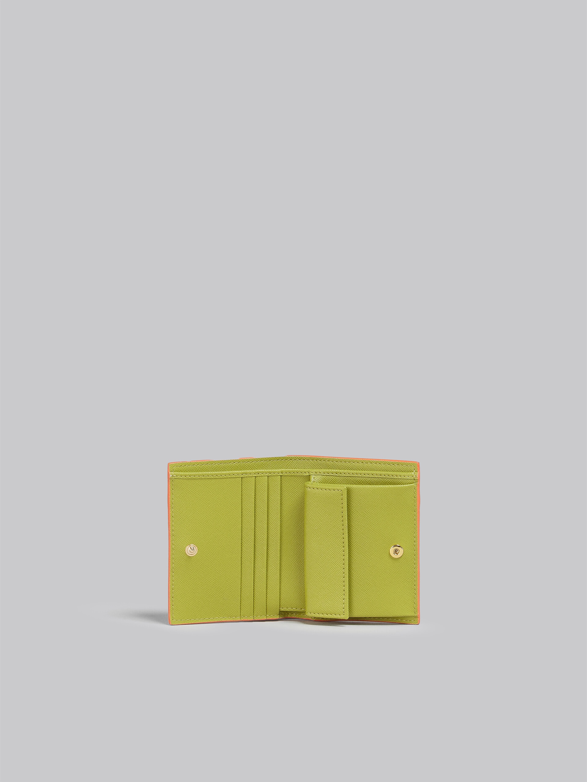 GREEN SAFFIANO LEATHER BI-FOLD  WALLET - 2