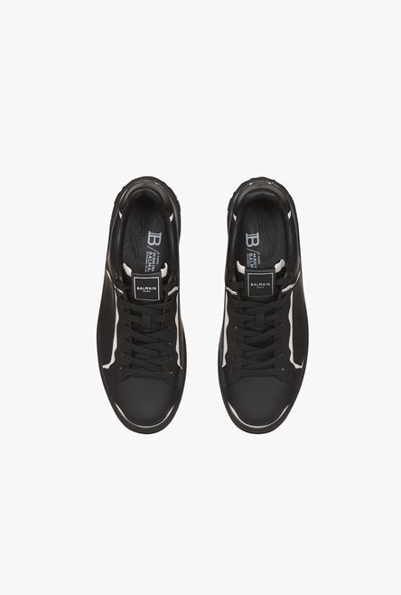 Black and silver leather B-Court sneakers - 4