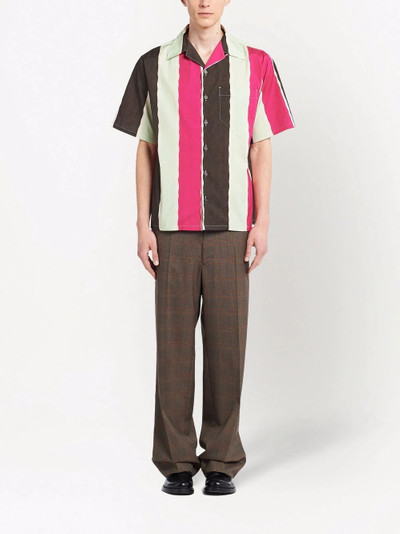 Prada striped short-sleeved shirt outlook