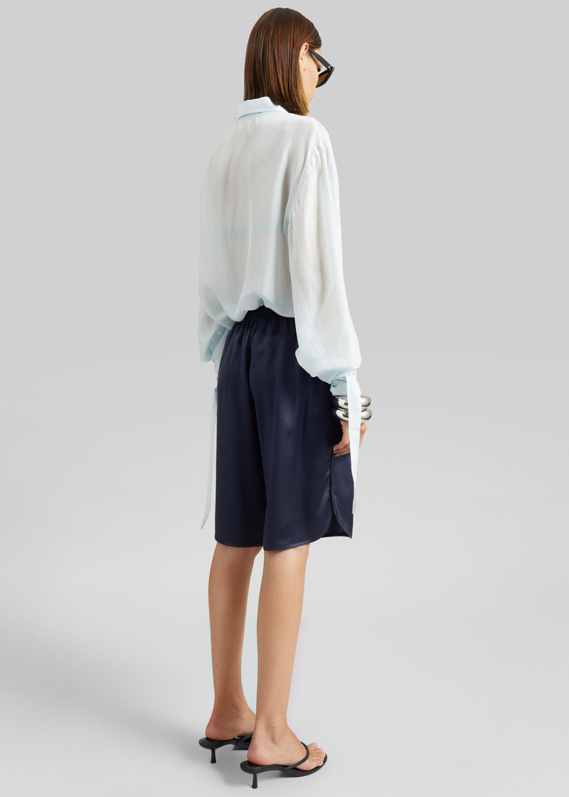 Nelis Silk Bermuda Shorts - Navy 10