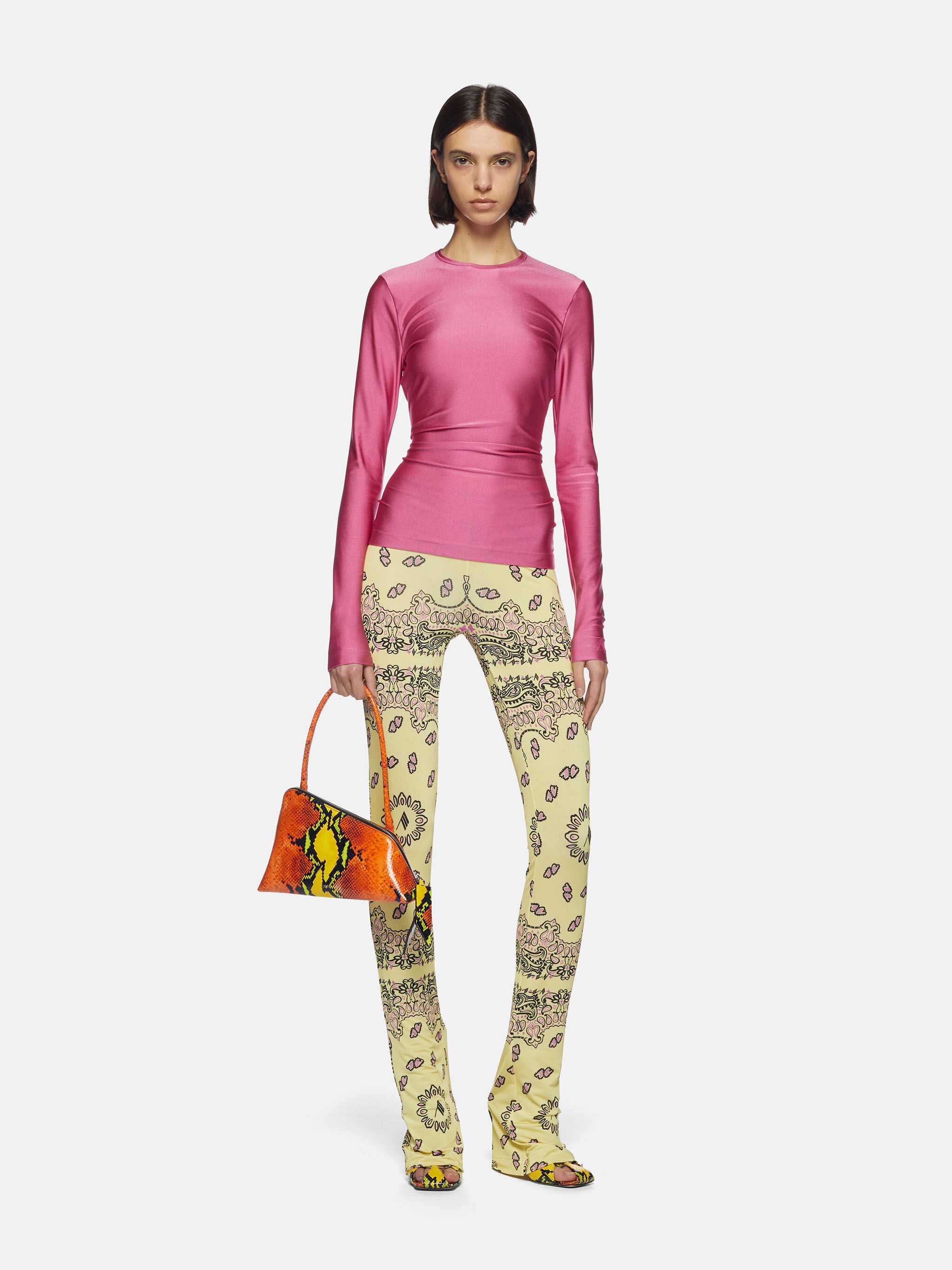 YELLOW, BLACK AND FUCHSIA BANDANA LONG PANTS - 2