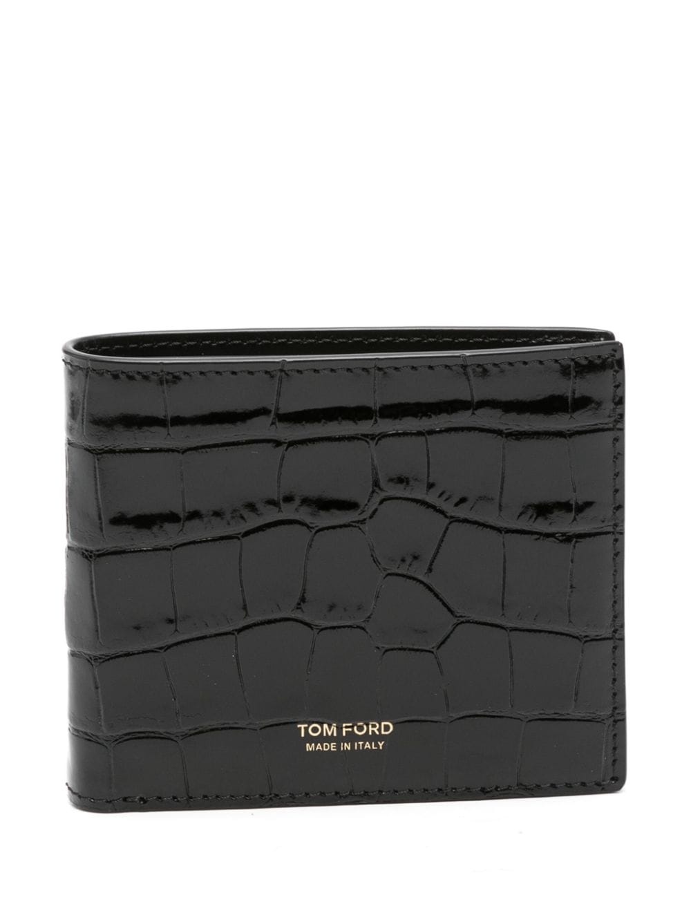 croc-effect glossy wallet - 1