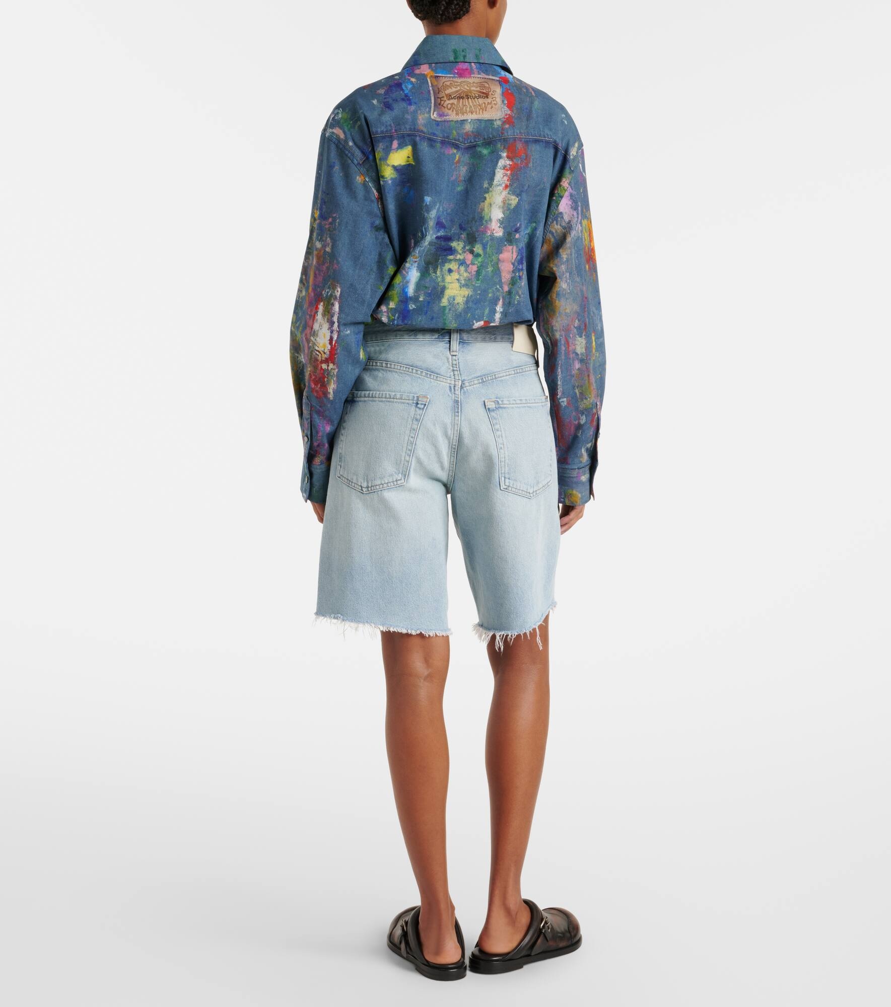 Ayla mid-rise denim shorts - 3