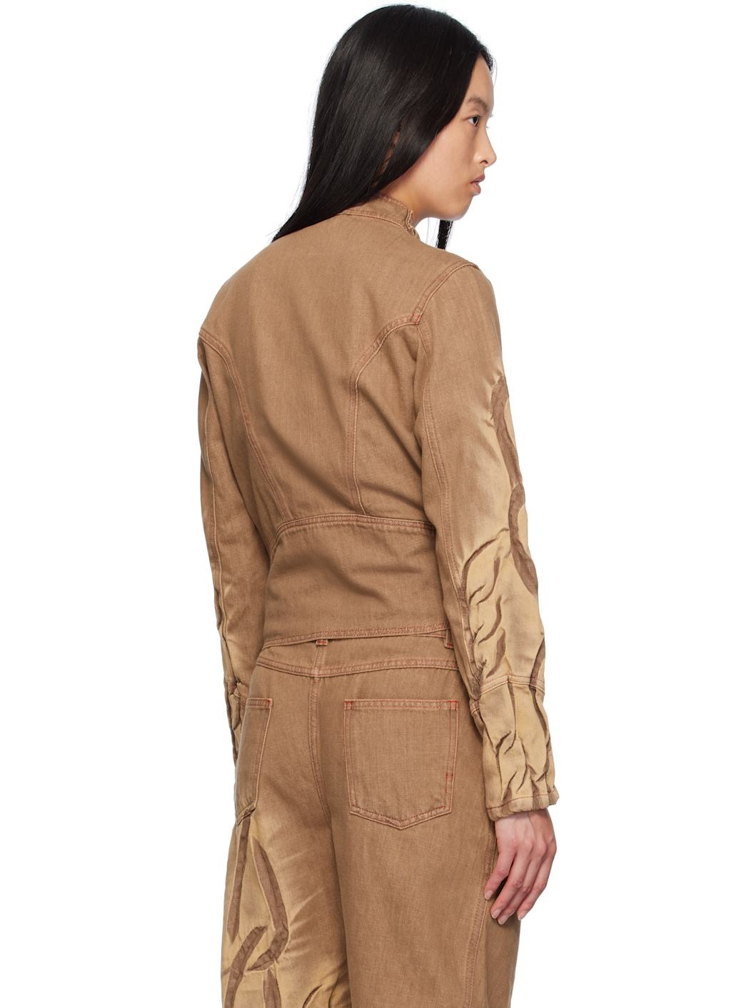 SSENSE Exclusive Brown Chain Racing Denim Jacket - 3