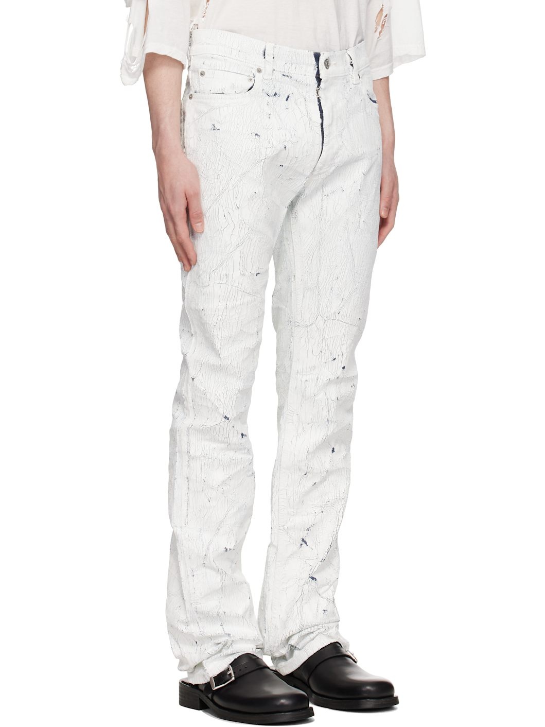 White 5 Pocket Jeans - 2