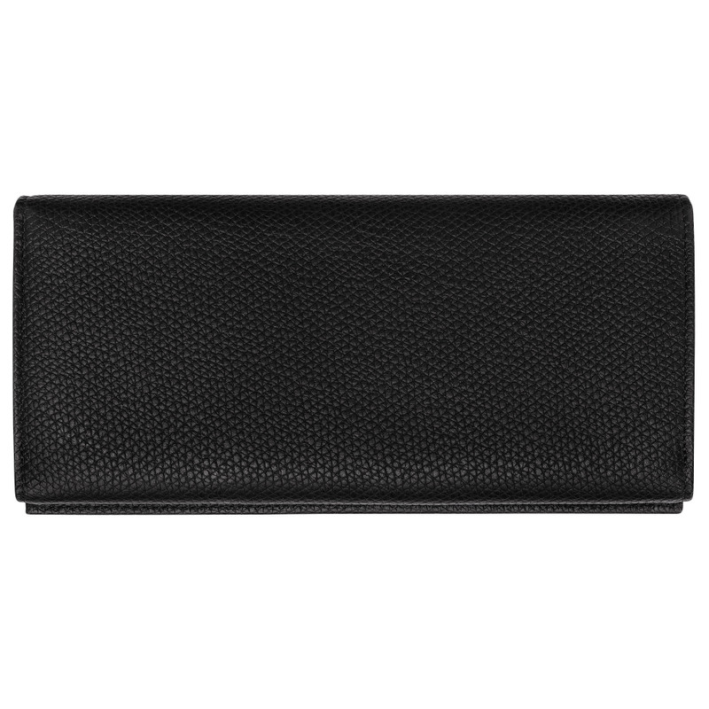 Longchamp Le Roseau Long continental wallet Black - Leather outlook