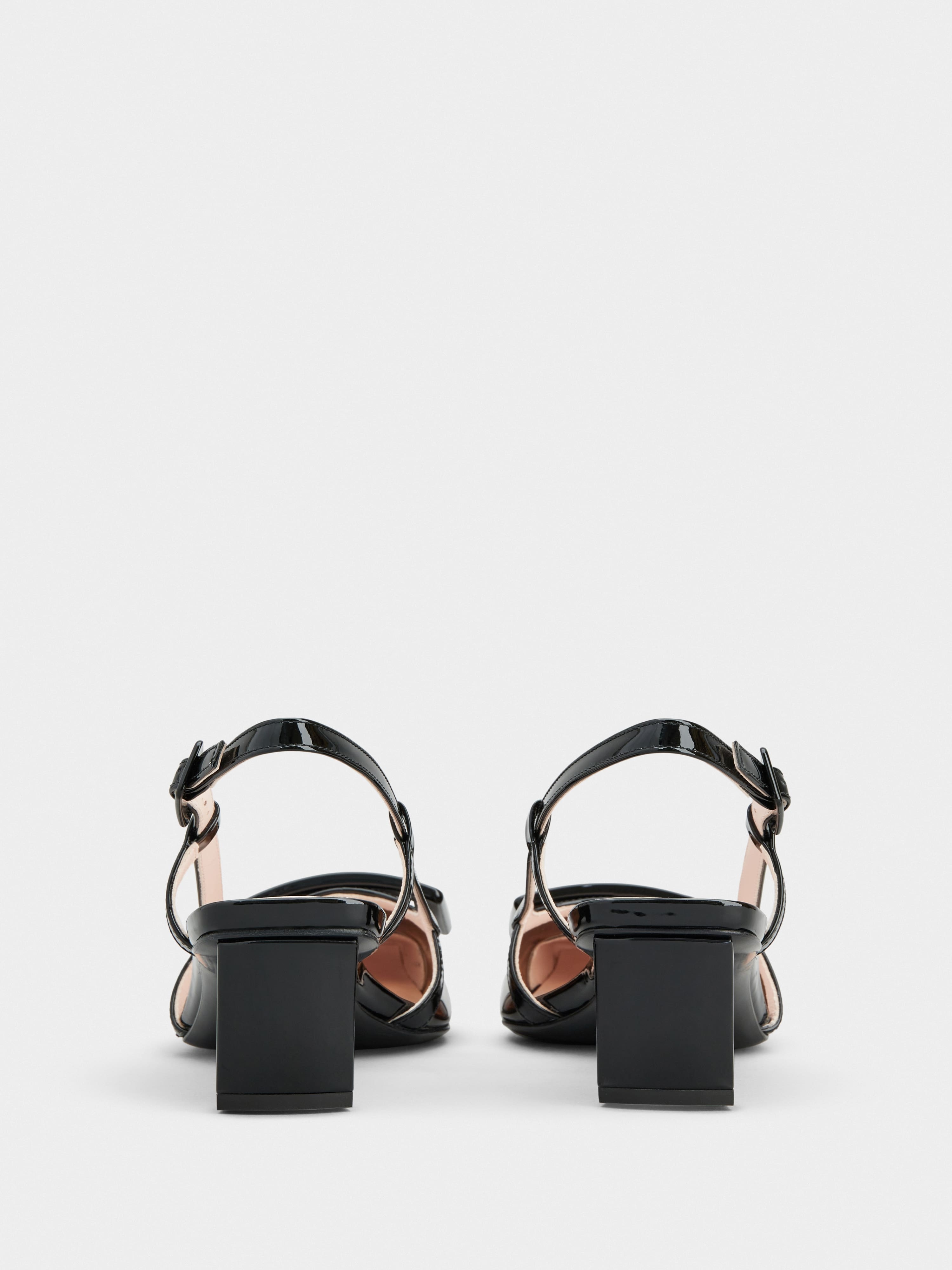 Belle Vivier Slingback Pumps in patent fabric - 5