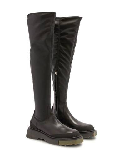 Off-White knee-length leather boots outlook