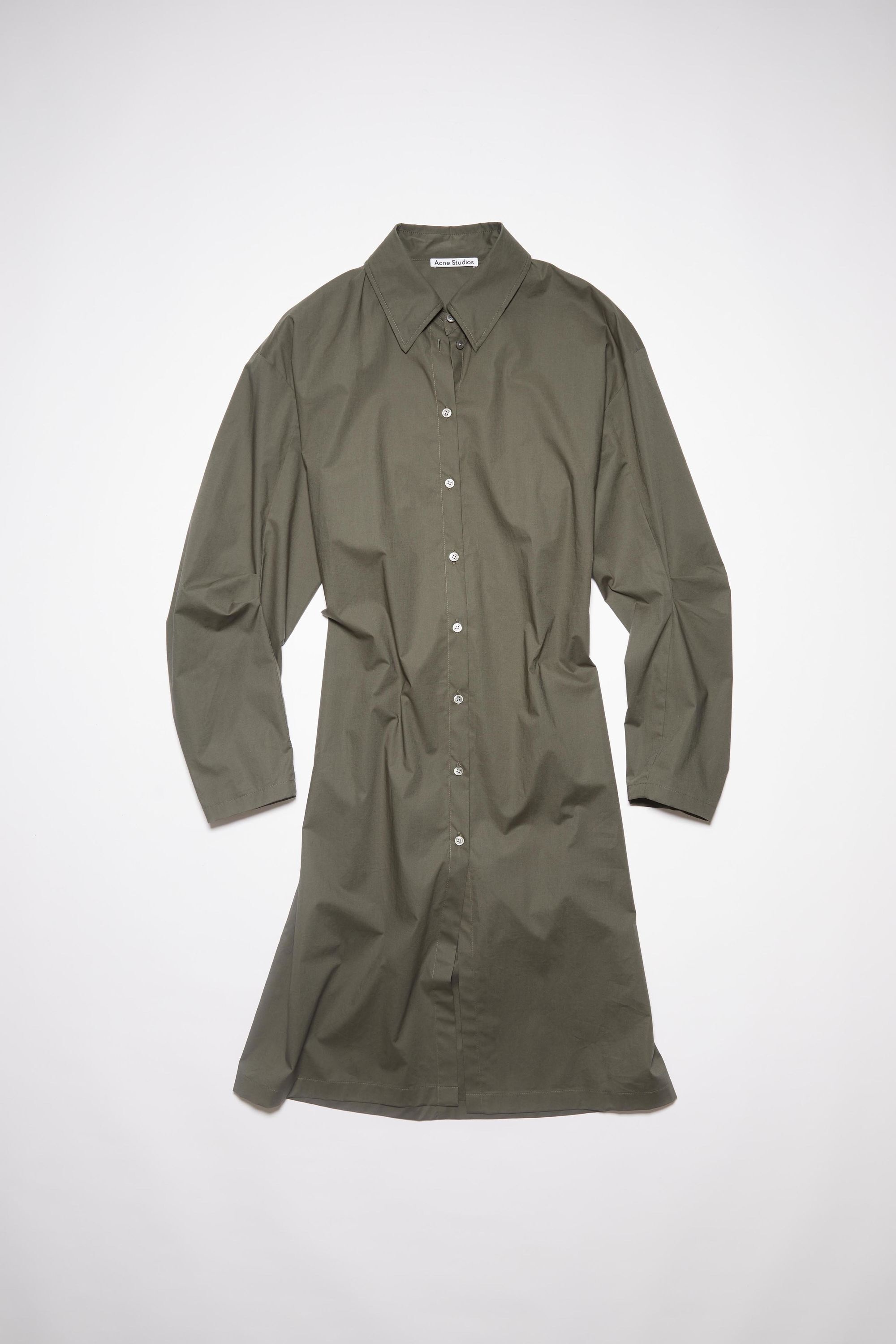 Cut-out midi shirt dress - Mud grey - 6