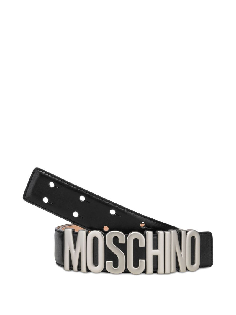 Moschino logo-lettering leather belt outlook