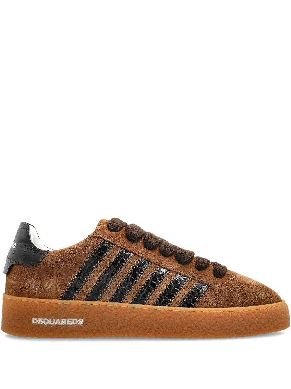 Rapper's Delight suede-leather striped sneakers - 1
