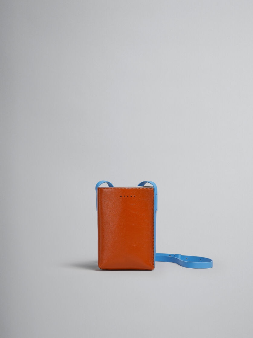 MUSEO SOFT SMALL BAG IN BROWN AND BLUE LEATHER - 1