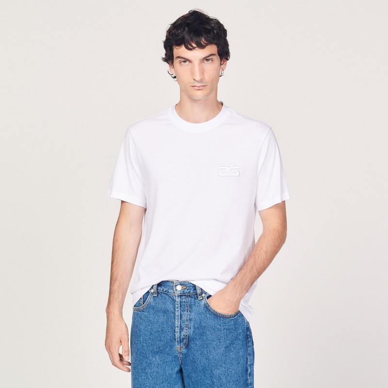 Sandro Organic cotton T-shirt with embroidery outlook