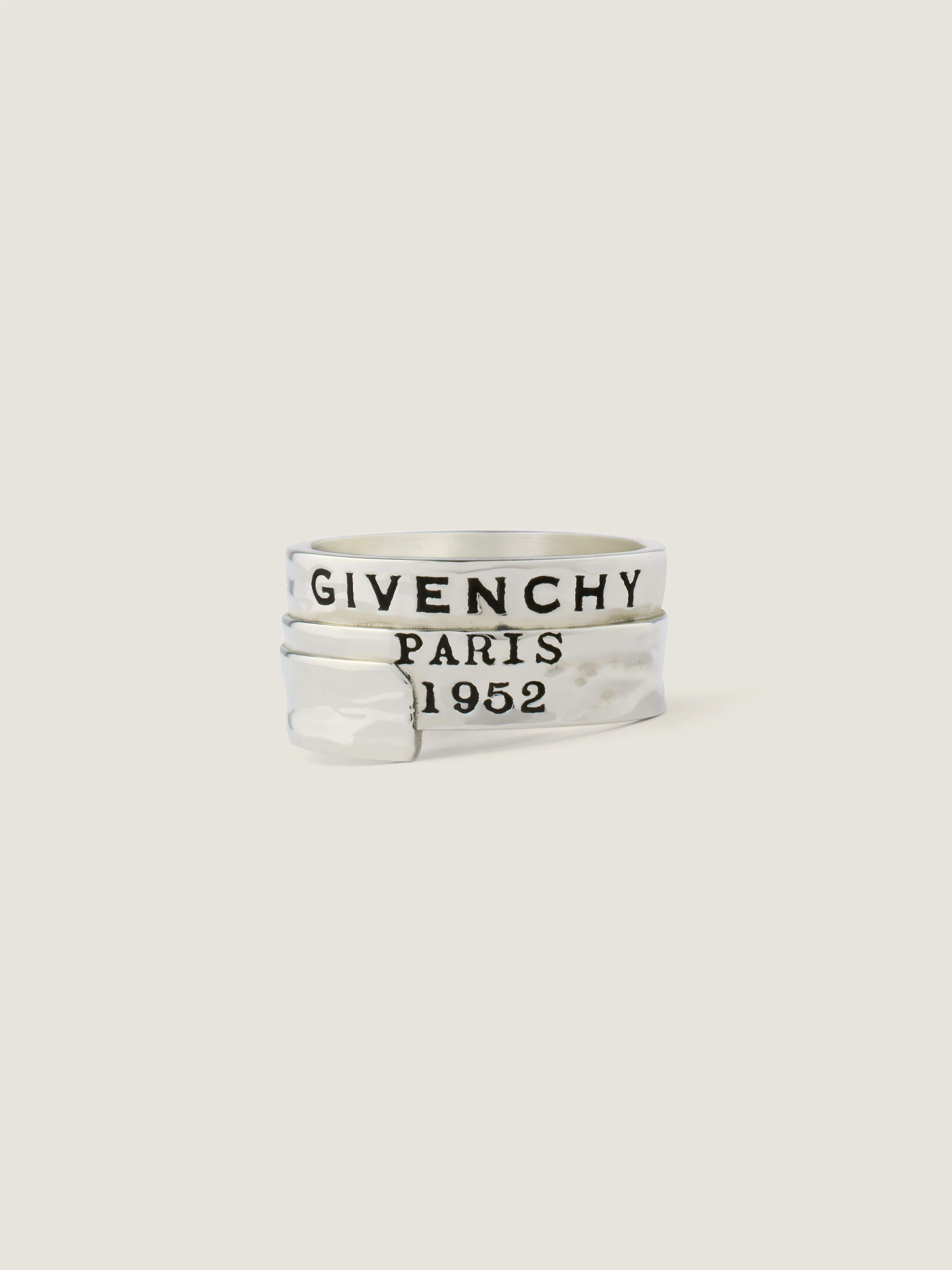 GIVENCHY TAPE RING IN METAL AND ENAMEL - 1