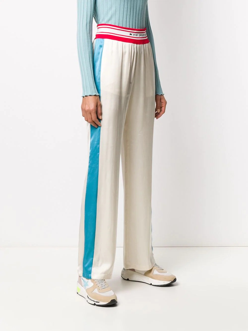 side stripe high-waisted trousers - 3