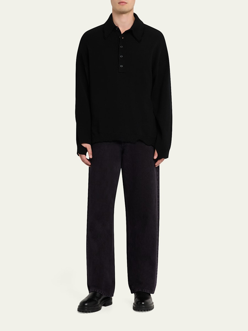 Dries Van Noten Men's Pine Straight Fit Washed Denim Jeans outlook