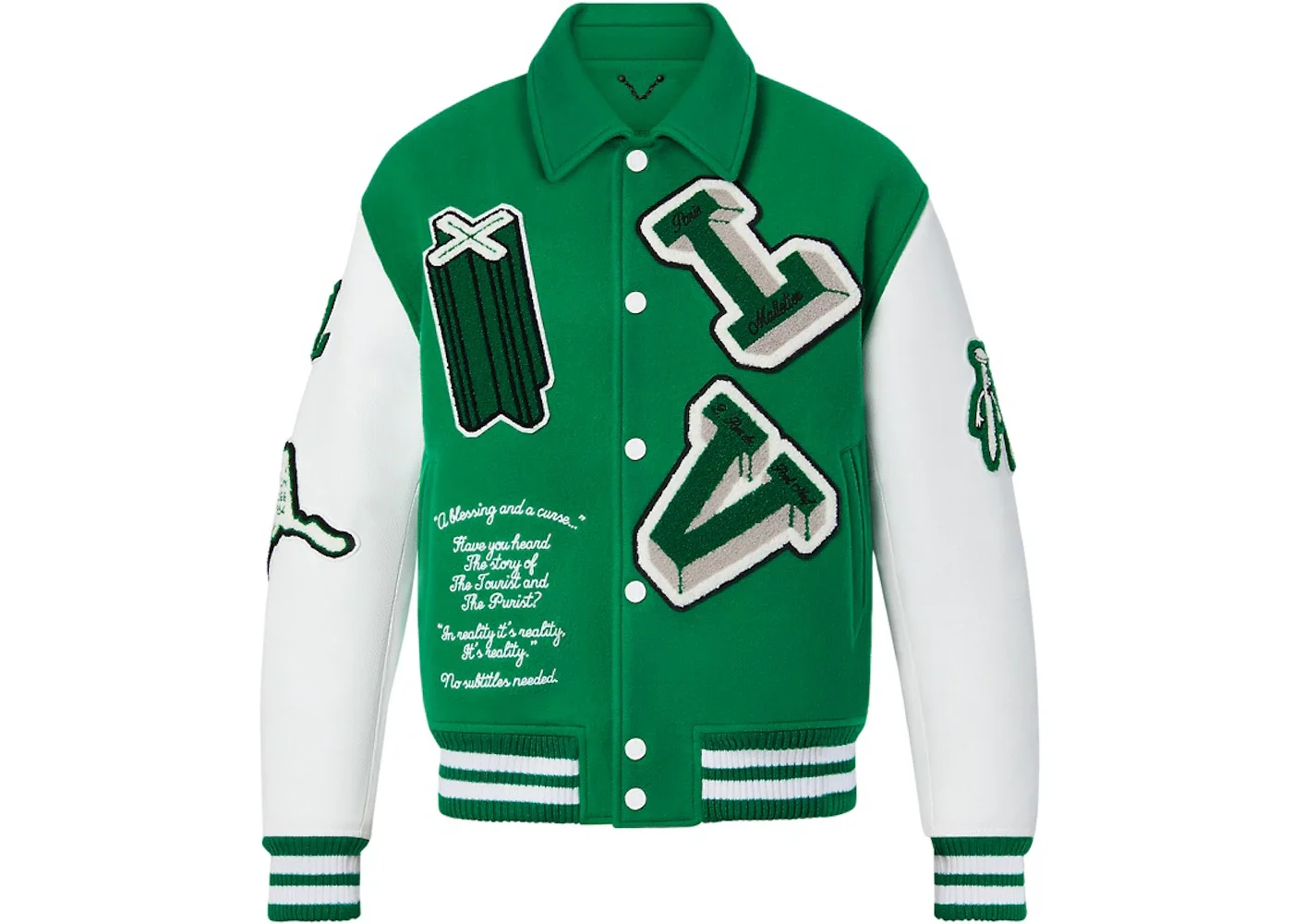 Louis Vuitton Varsity Leather Jacket Green - 1