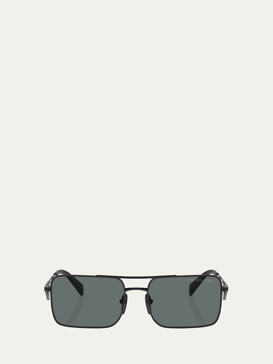 Polarized Steel Rectangular Sunglasses - 1