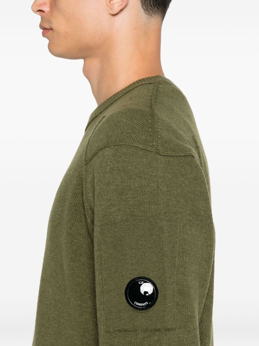 Lens-detail crew-neck sweater - 5