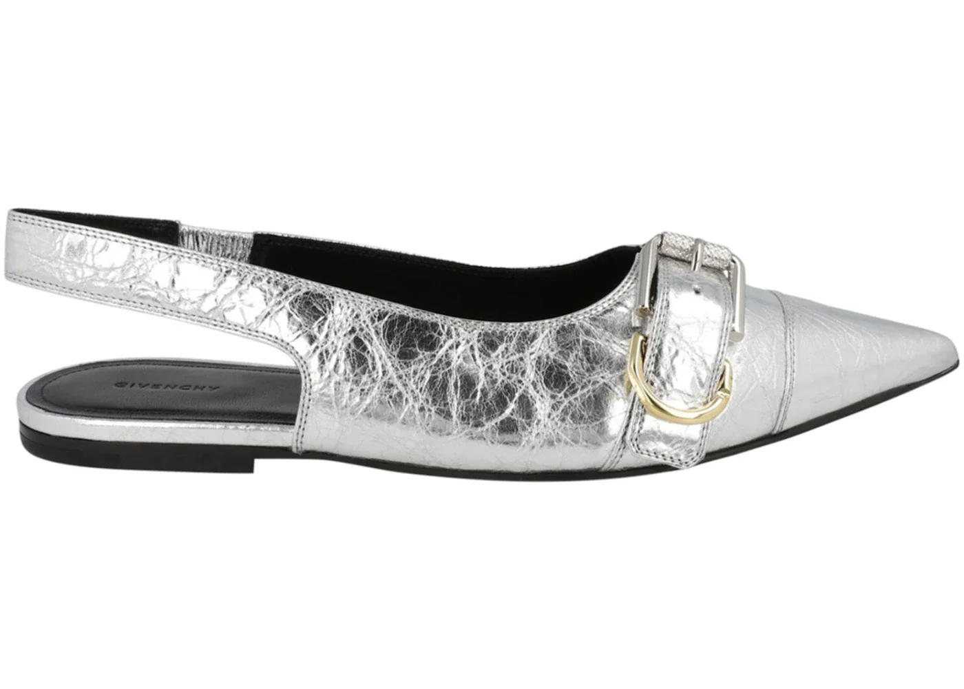 Givenchy Voyou Slingback Flats Silver (Women's) - 1
