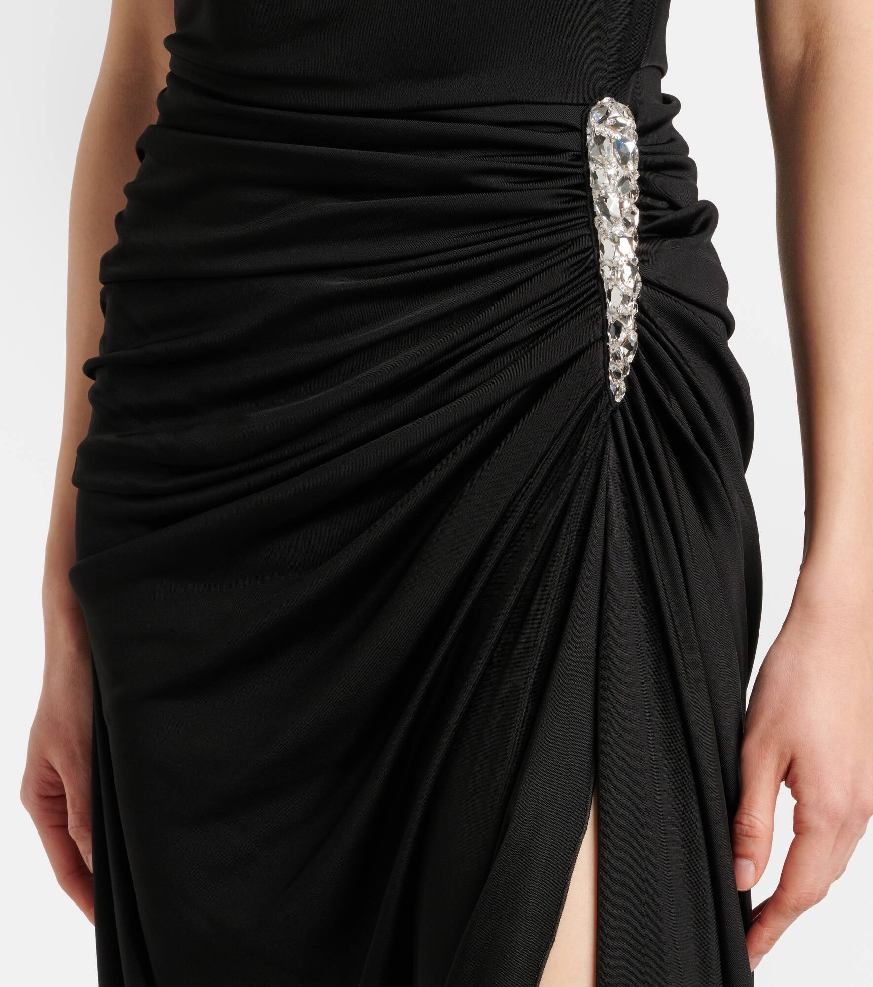 Asymmetric crystal-embellished gown - 5