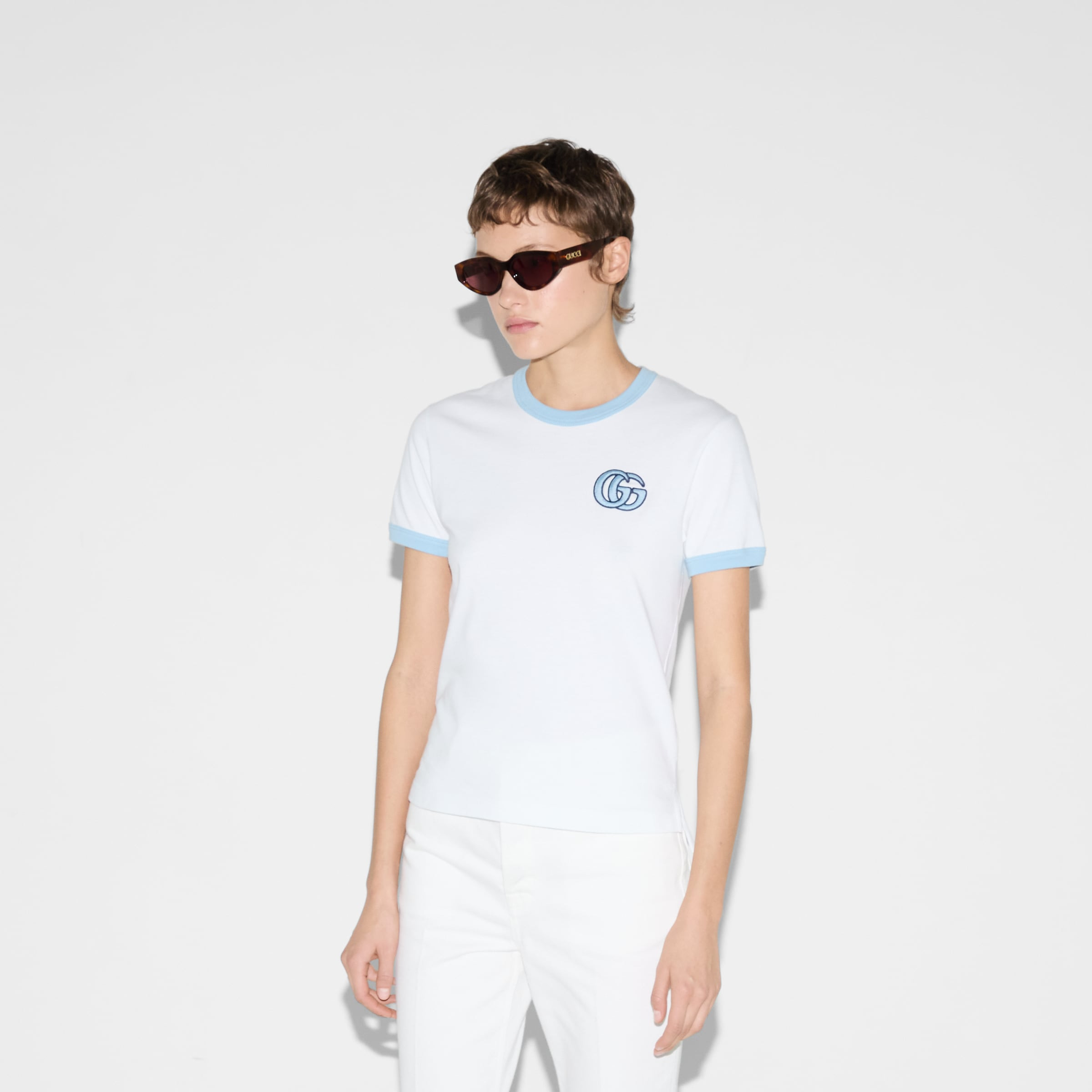 Embroidered cotton jersey T-shirt - 3