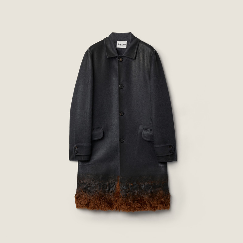 Single-breasted double wool and shearling coat 1
