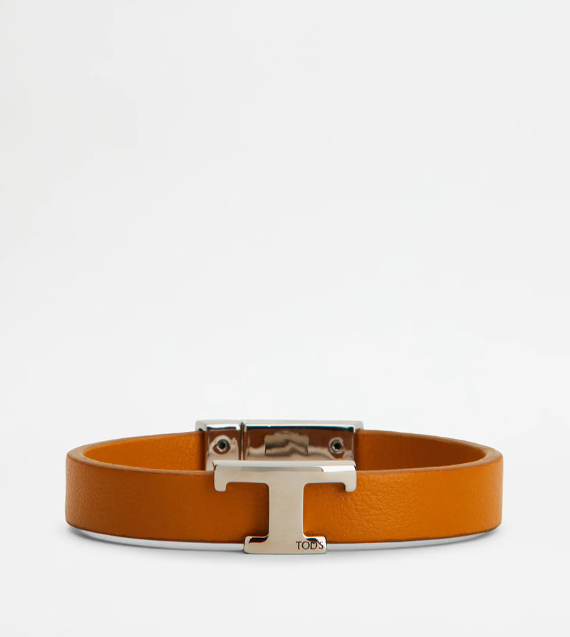 T TIMELESS BRACELET IN LEATHER - ORANGE 1