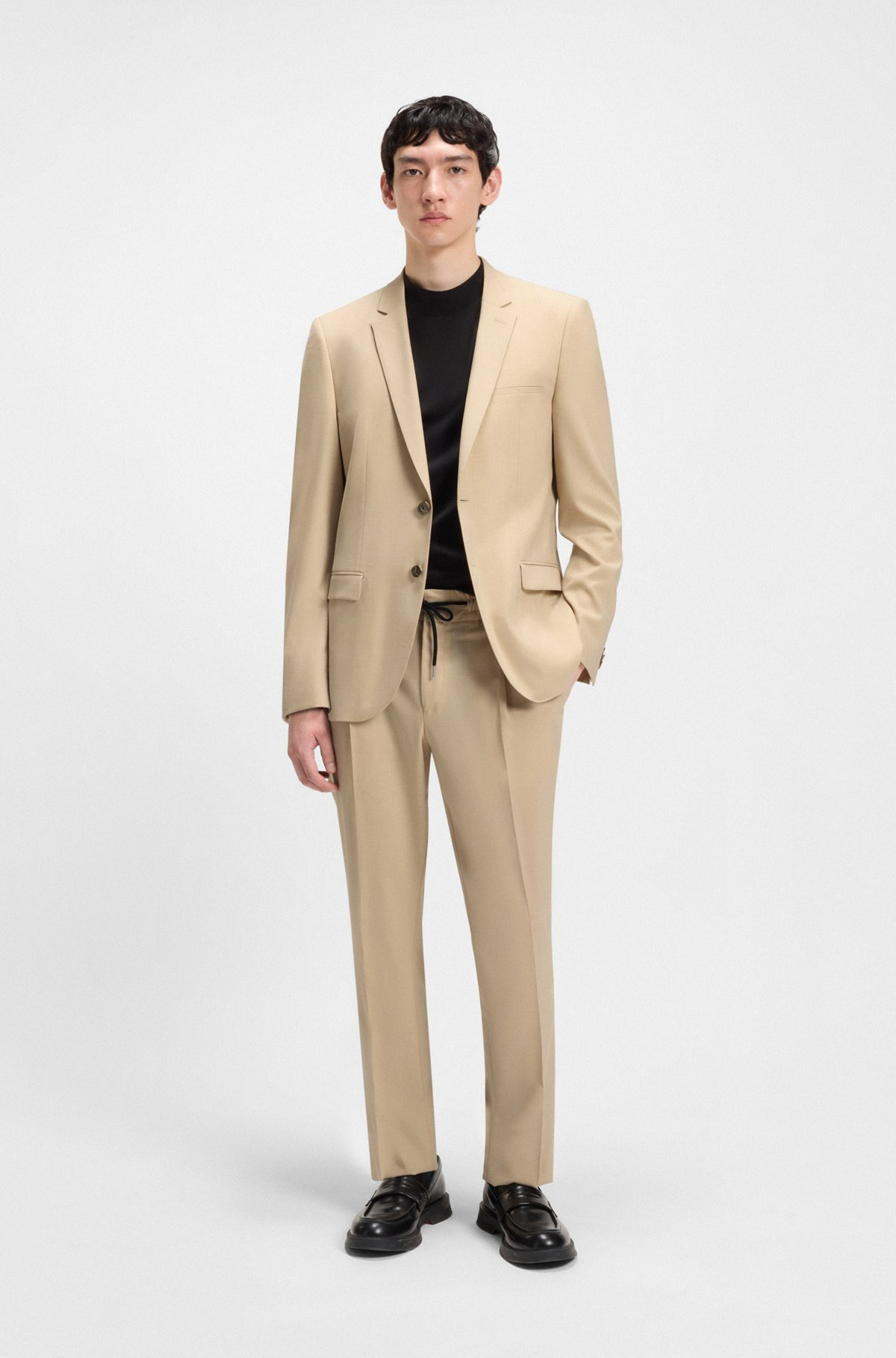 SLIM-FIT TROUSERS IN MOHAIR-LOOK DOBBY - 3
