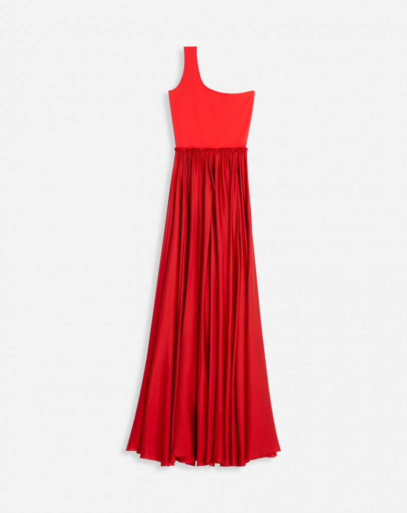 LONG CHARMEUSE TRIBUTE DRESS - 1
