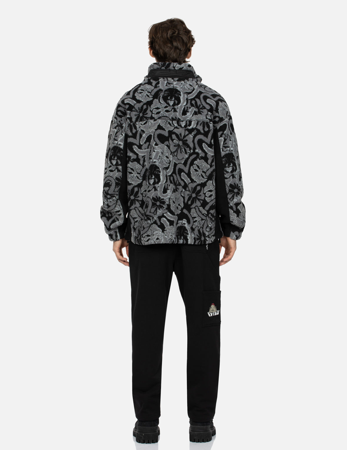 ALLOVER SEAGULL AND KAMON JACQUARD LOOSE FIT SHERPA JACKET - 6