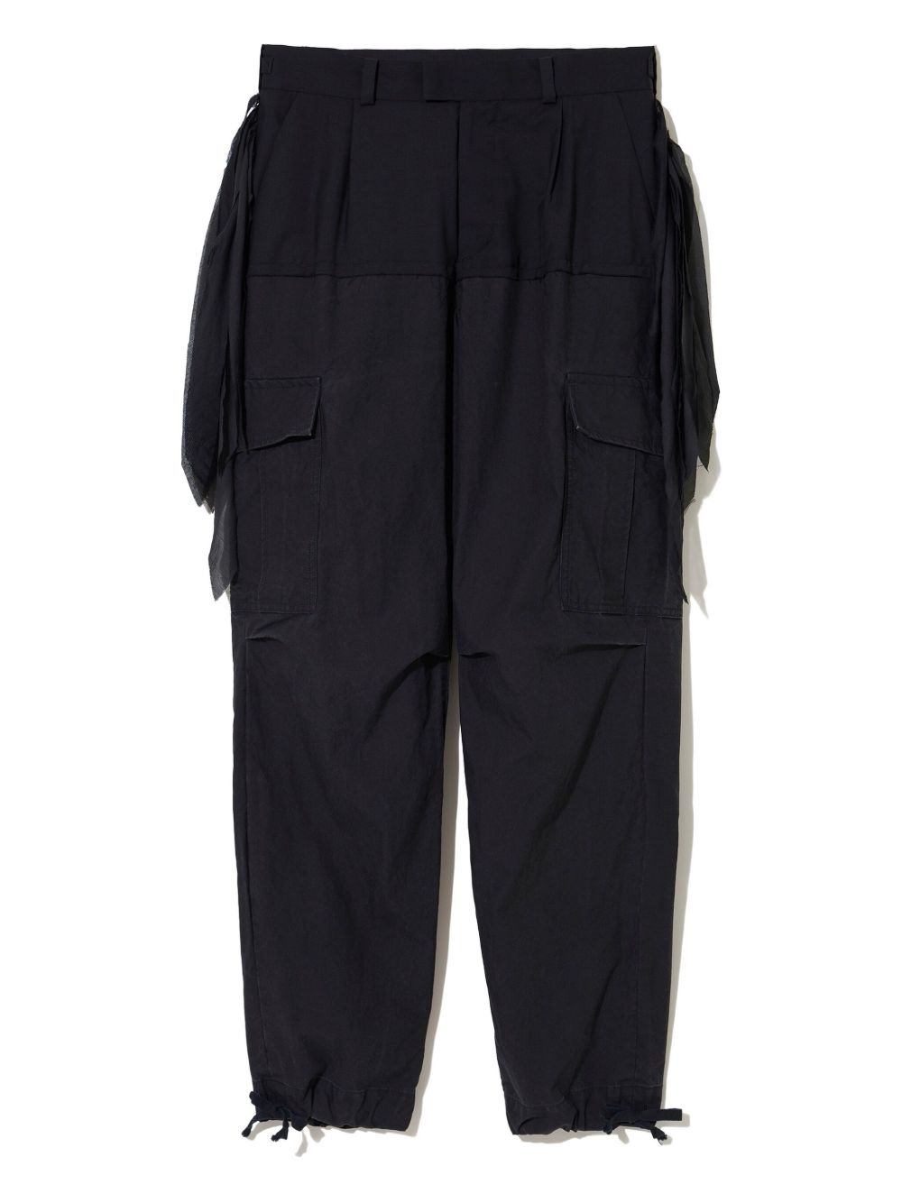 cargo-pocket wool pants - 1