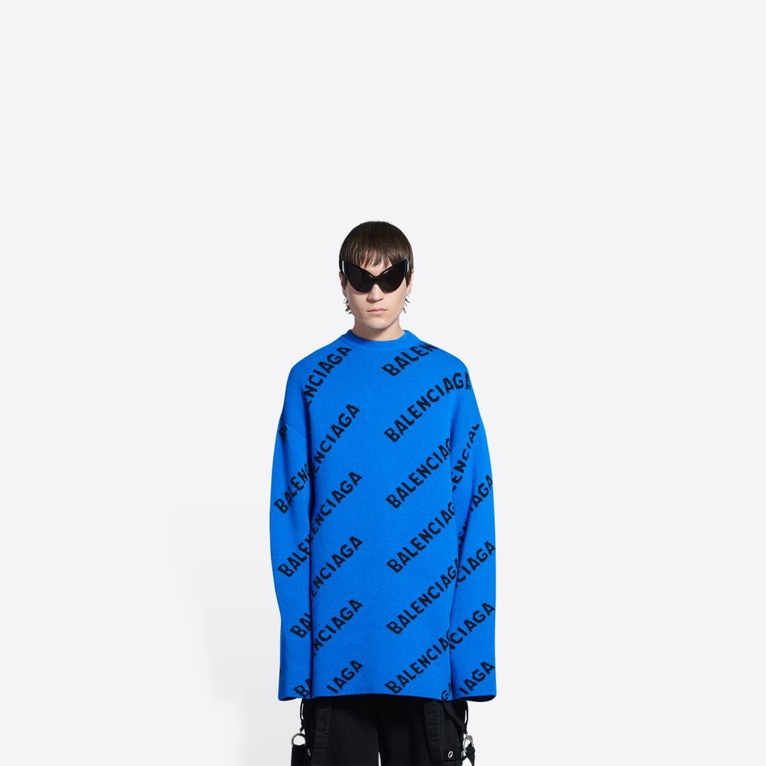 Men's Allover Logo Sweater in Blue - 2