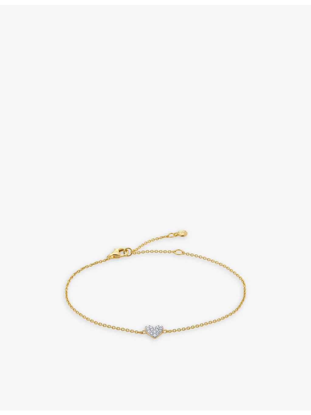 Heart 18ct Yellow Gold-Plated Vermeil Sterling-Silver And 1.41ct Lab-Grown Diamond Bracelet - 1