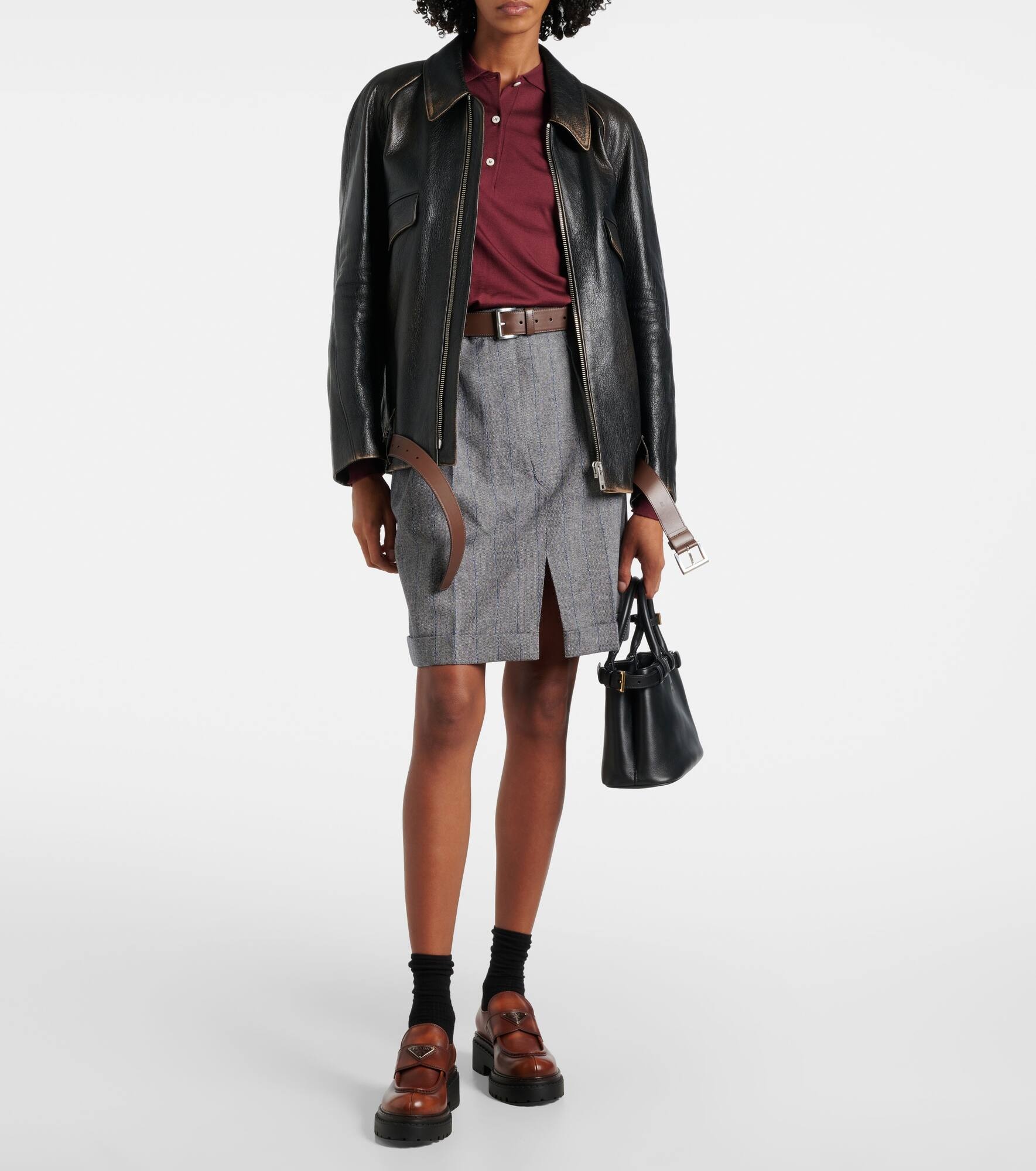 Prada Pinstriped wool skirt | REVERSIBLE